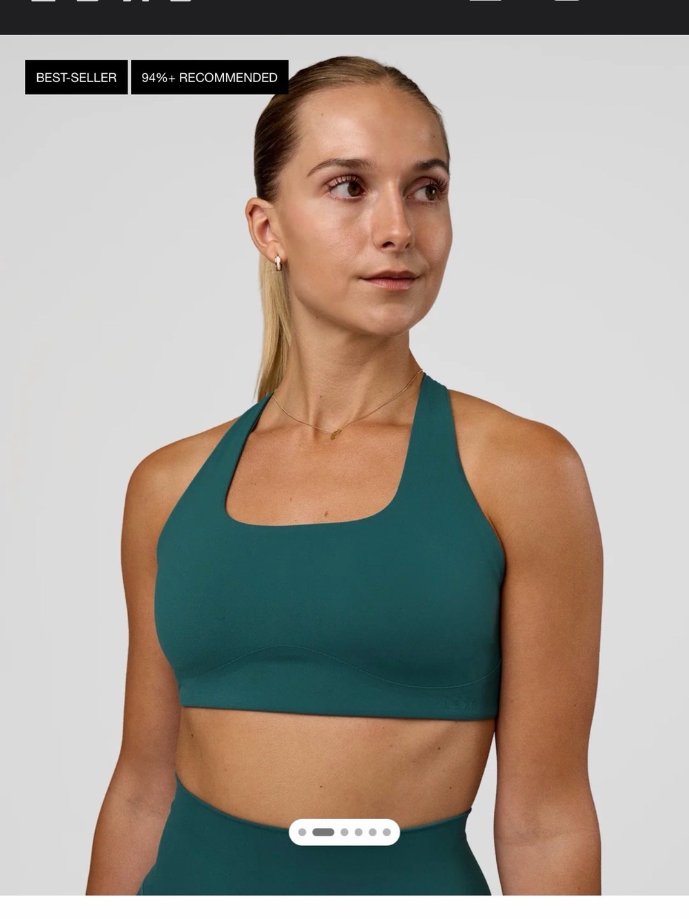 Square-Neck Sports Bra in Teal - Women's Supportive Activewear